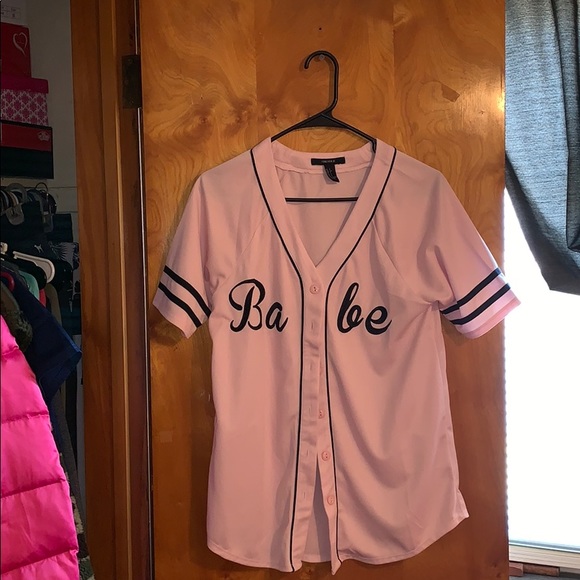 Forever 21 Tops - Light pink babe baseball jersey 💕